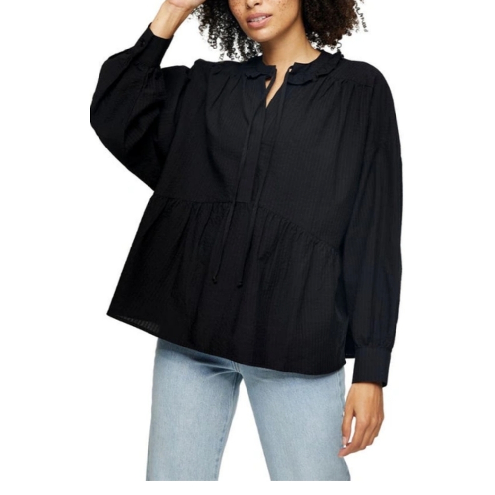 TOP SHOP Peplum Throw-on Top InBlack